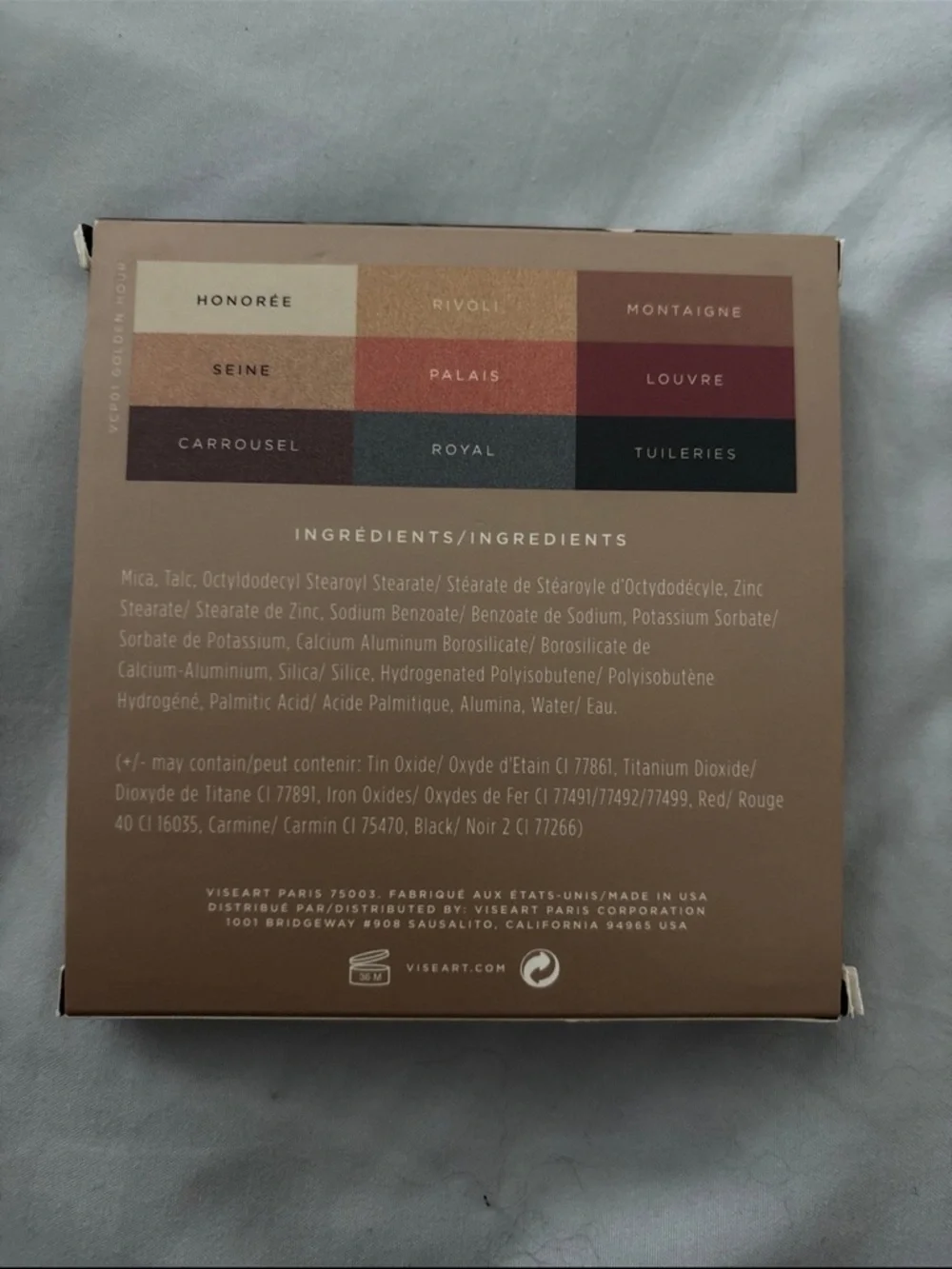 Viseart Golden Hour 9-Shade Eyeshadow Palette - Warm Golden Tones
